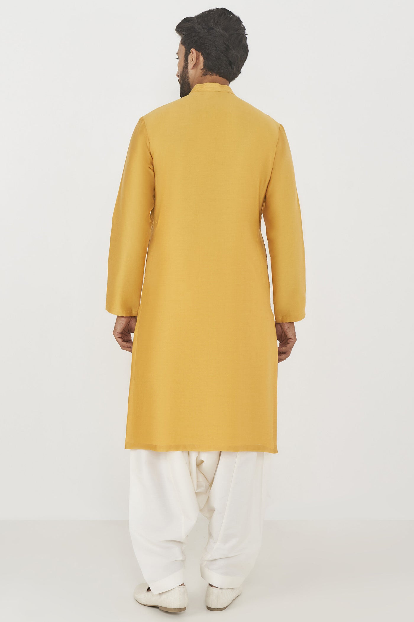 Anita Dongre Menswear Amil Kurta Mustard Indian designer wear online shopping melange singapore