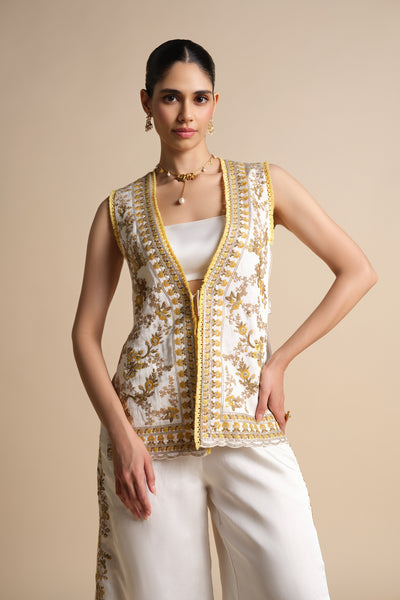 Anita Dongre Amra Embroidered Palazzo Set Natural indian designer wear online shopping melange singapore