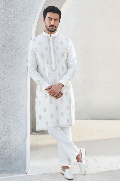Anita Dongre Menswear Anvit Kurta Off White Indian designer wear online shopping melange singapore