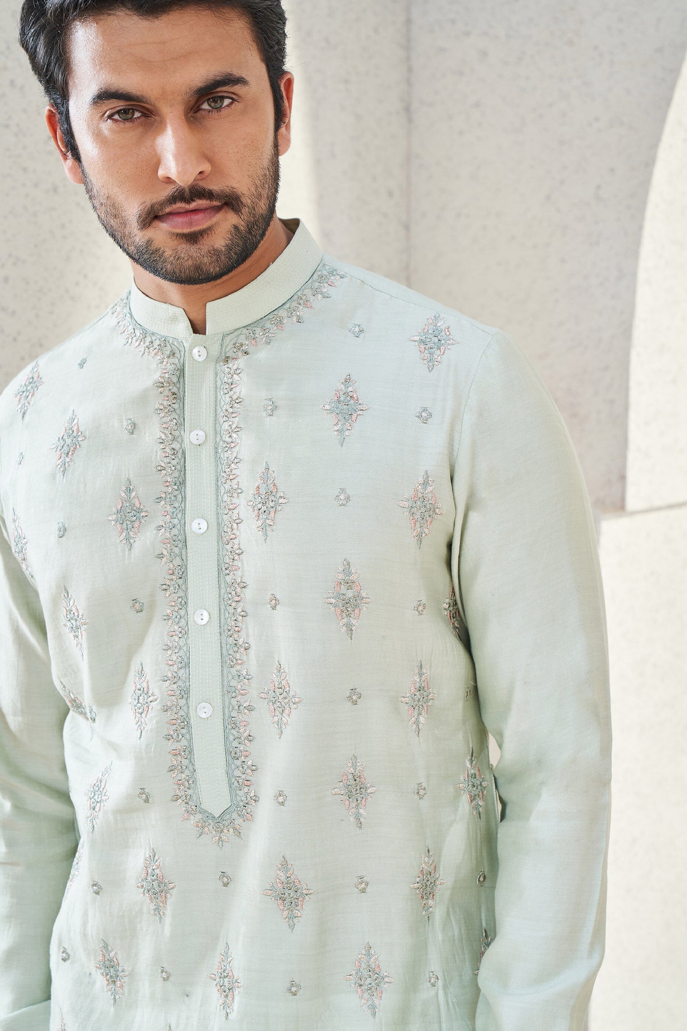 Anita Dongre Menswear Anvit Kurta Sage Indian designer wear online shopping melange singapore