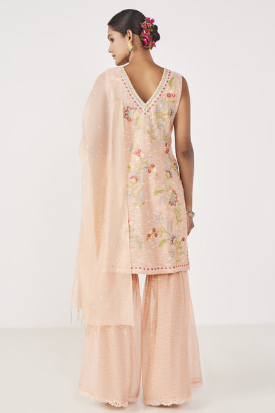 Anita Dongre Anya Gharara Set Blush Indian designer wear online shopping melange singapore