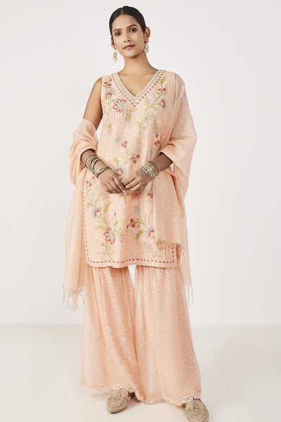 Anita Dongre Anya Gharara Set Blush Indian designer wear online shopping melange singapore