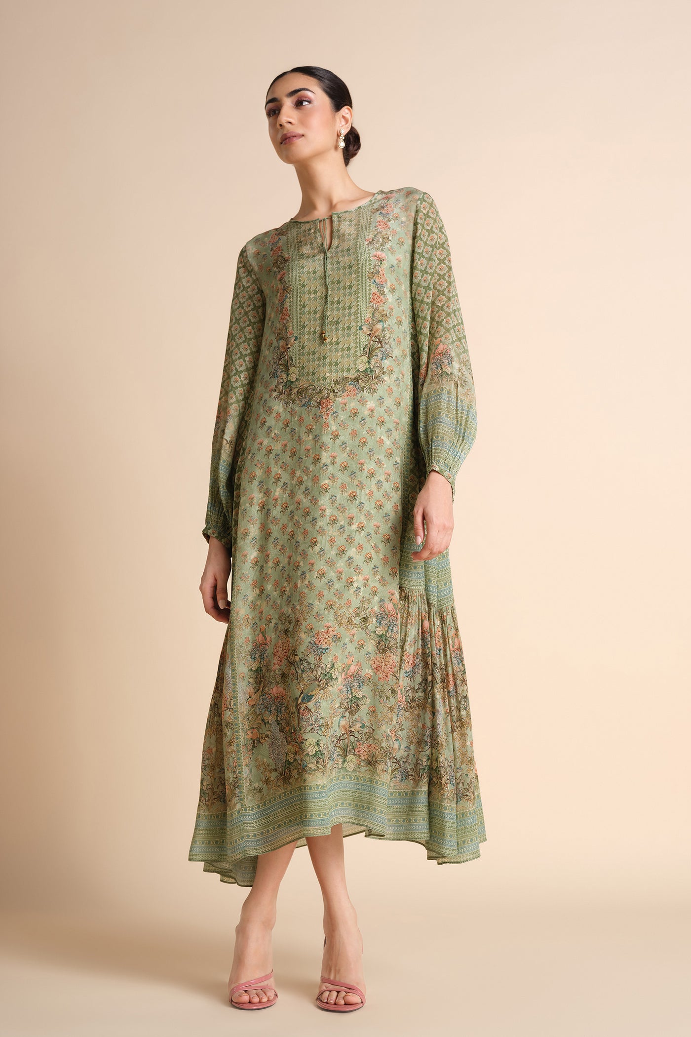 Anita Dongre Archisa Dress Sage indian designer wear online shopping melange singapore