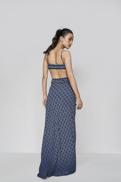 Anita Dongre Arden Skirt Set Blue indian designer wear online shopping melange singapore