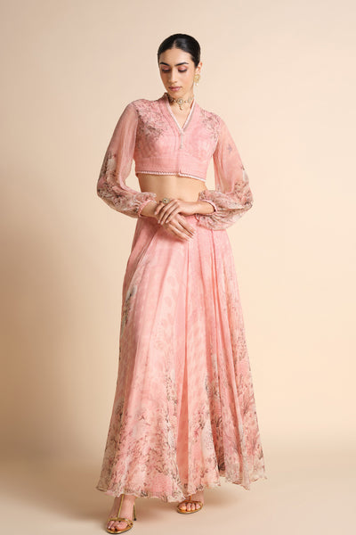 Anita Dongre Aria Skirt Set Blush indian designer wear online shopping melange singapore