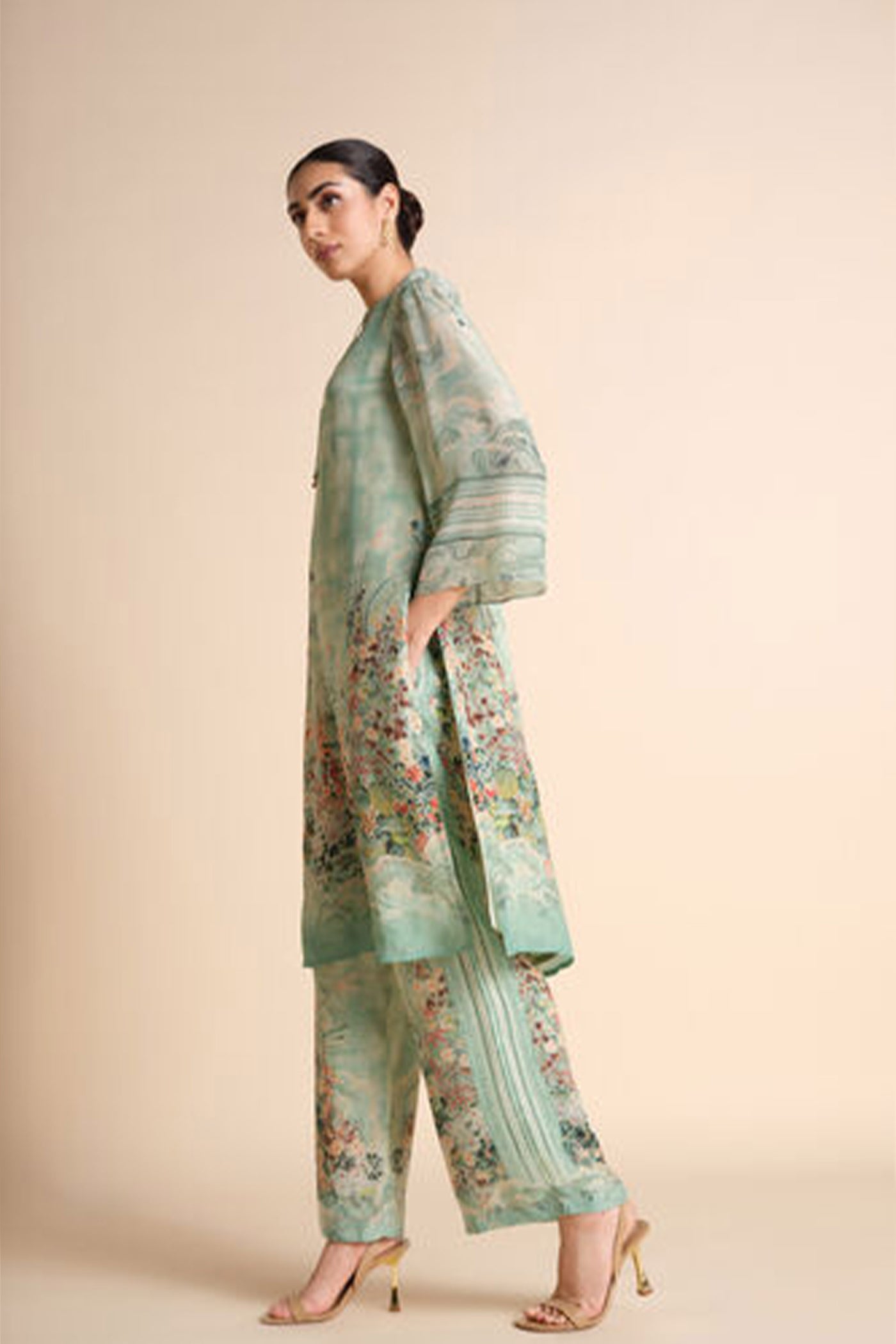Anita Dongre Arivai Kurta Co-ord Sage indian designer wear online shopping melange singapore