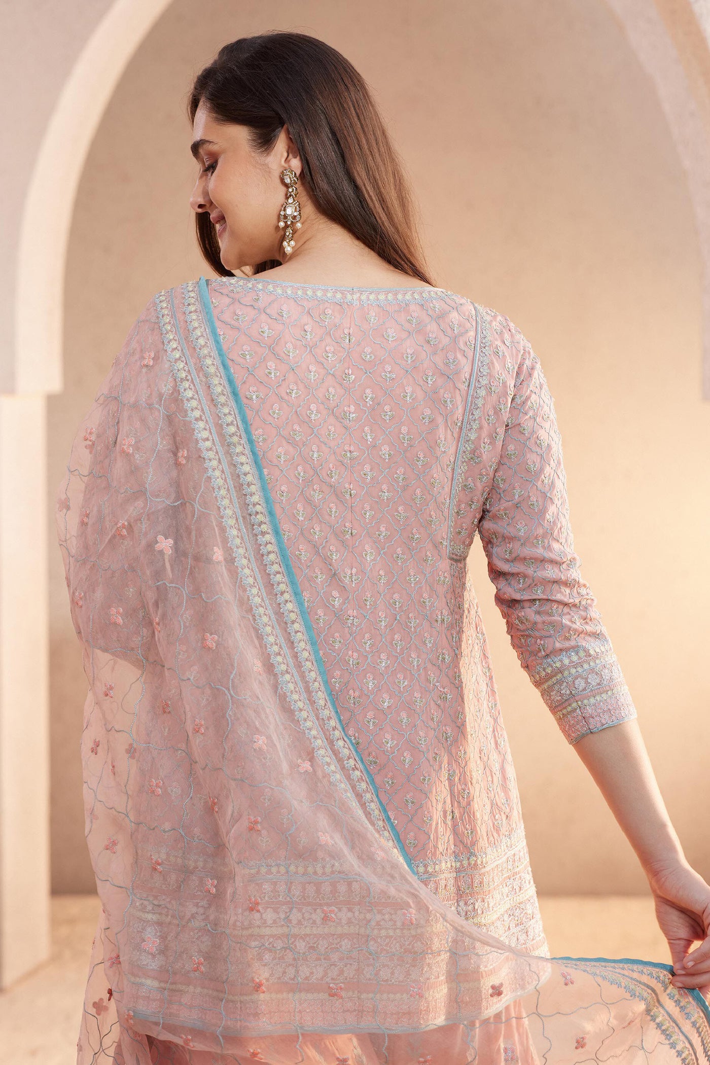 Anita Dongre Ashreen Suit Set Blush Indian designer wear online shopping melange singapore