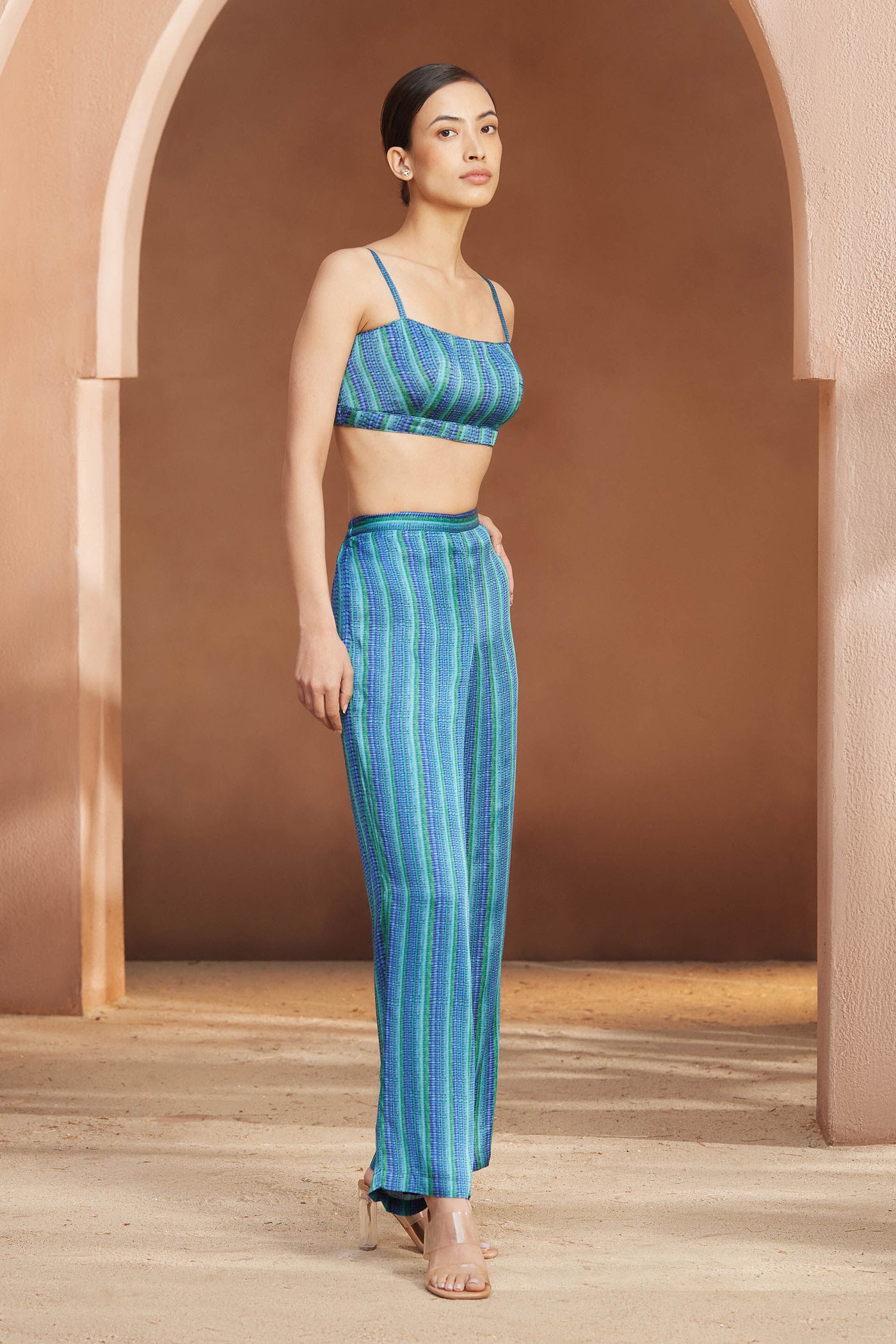 Anita Dongre Aurora Pant Set Blue indian designer wear online shopping melange singapore
