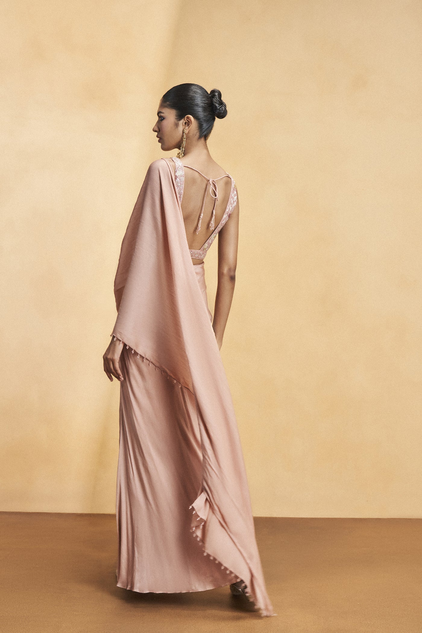 Anita Dongre Ava Saree Old Rose indian designer wear online shopping melange singapore
