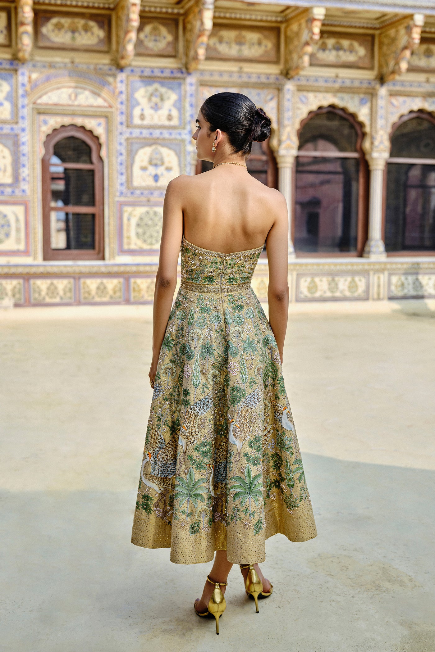 Avasa Hand-painted Pichhwai Silk Dress - Main Image