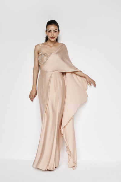 Anita Dongre Aveline Saree Hazelnut indian designer wear online shopping melange singapore