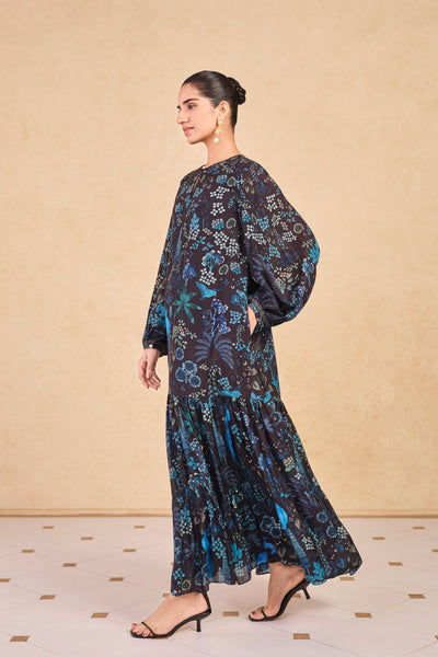 Anita Dongre Avis Printed Bemberg Kaftan Blue indian designer wear online shopping melange singapore