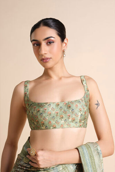 Anita Dongre Avonlea Printed Saree Sage indian designer wear online shopping melange singapore