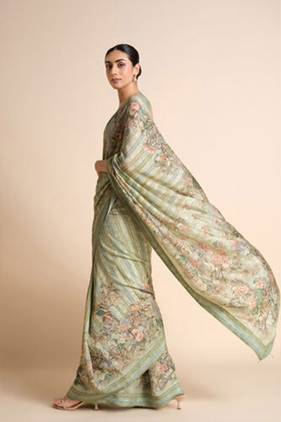 Anita Dongre Avonlea Printed Saree Sage indian designer wear online shopping melange singapore