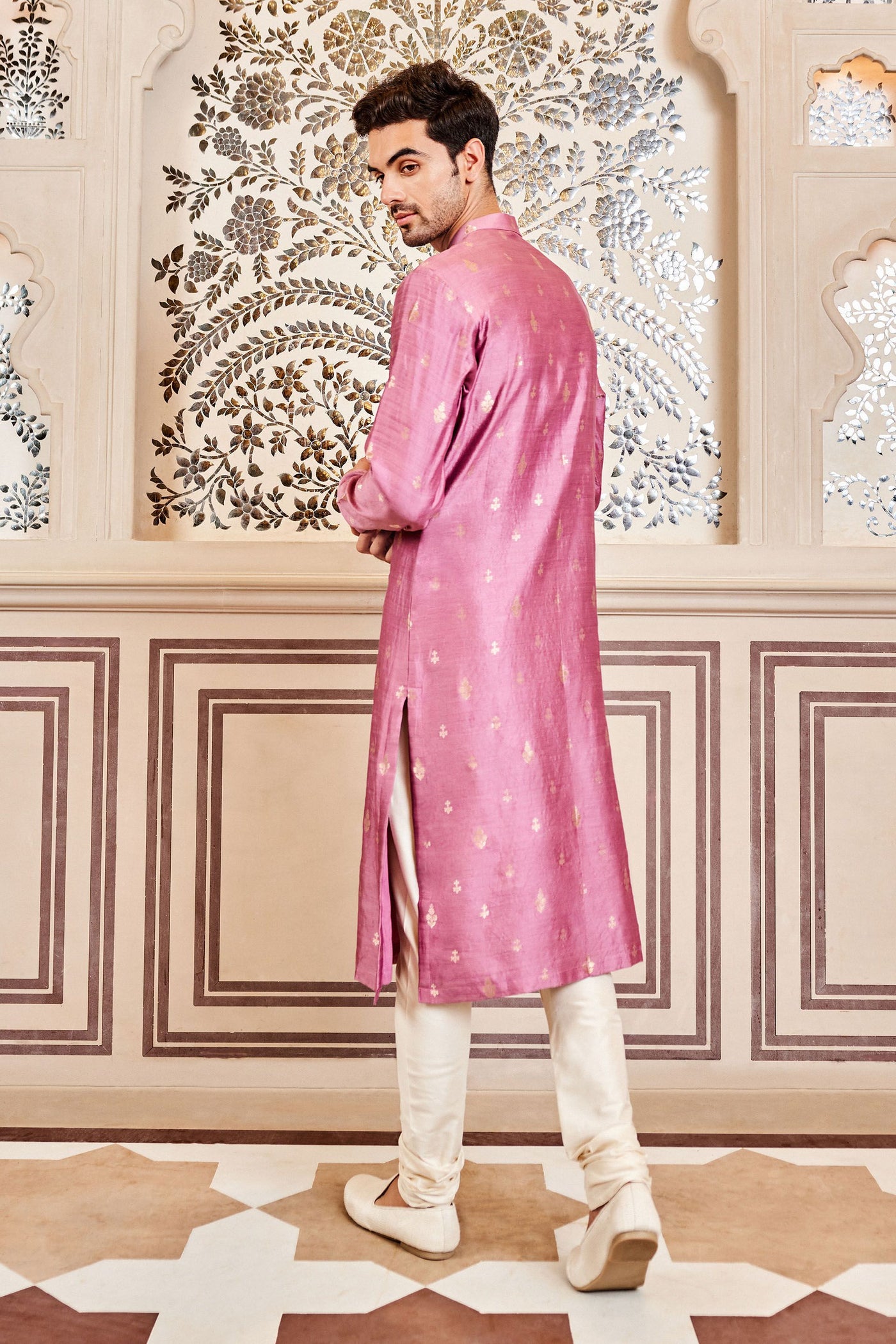 Anita Dongre menswear Avyan Kurta Lilac indian designer wear online shopping melange singapore