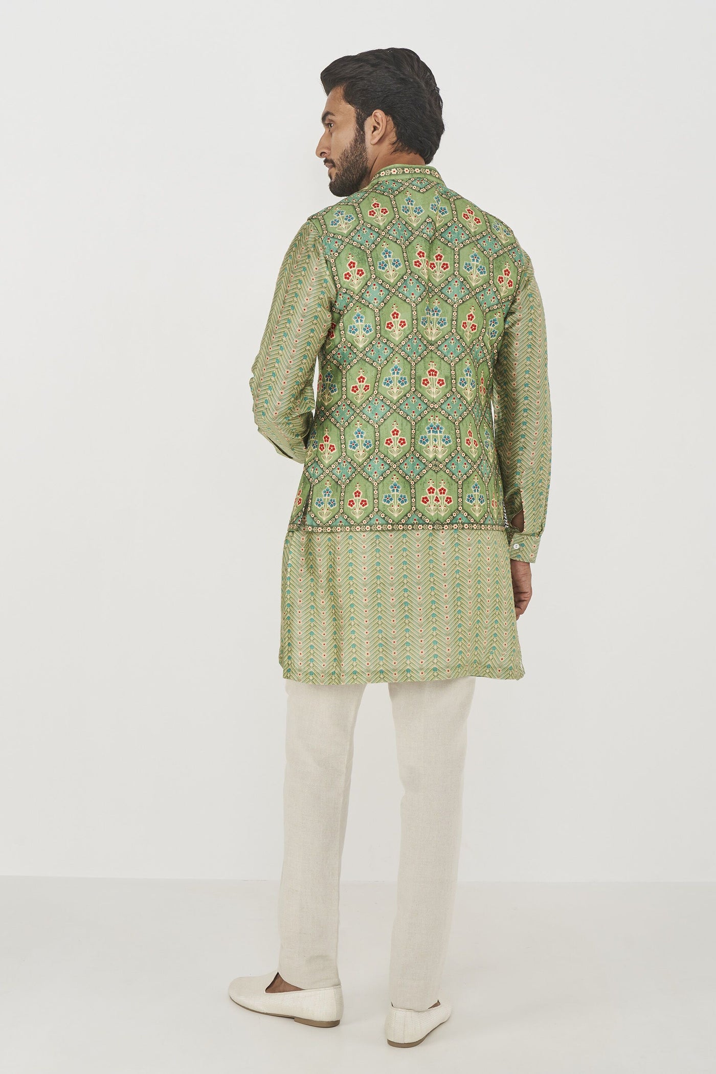 Anita Dongre menswear Avyukt Bandi Sage Green indian designer wear online shopping melange singapore