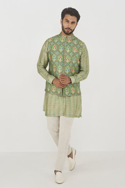 Anita Dongre menswear Avyukt Bandi Sage Green indian designer wear online shopping melange singapore