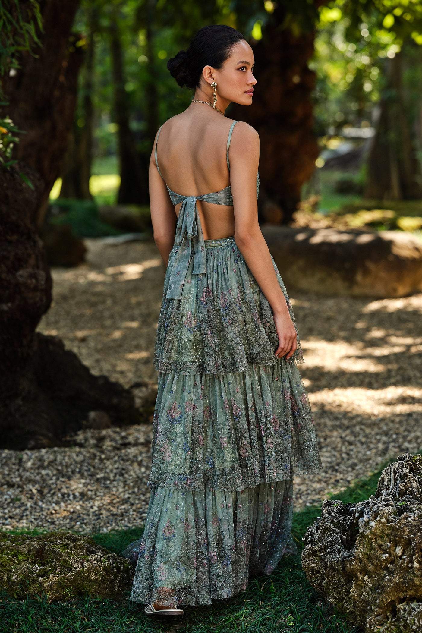 Anita Dongre Aylsa Embroidered Skirt Set Sage indian designer wear online shopping melange singapore
