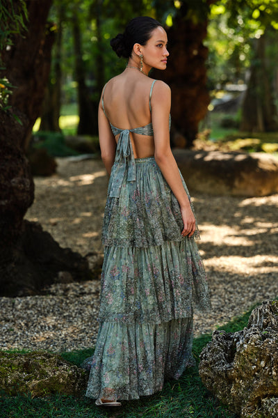 Anita Dongre Aylsa Embroidered Skirt Set Sage indian designer wear online shopping melange singapore