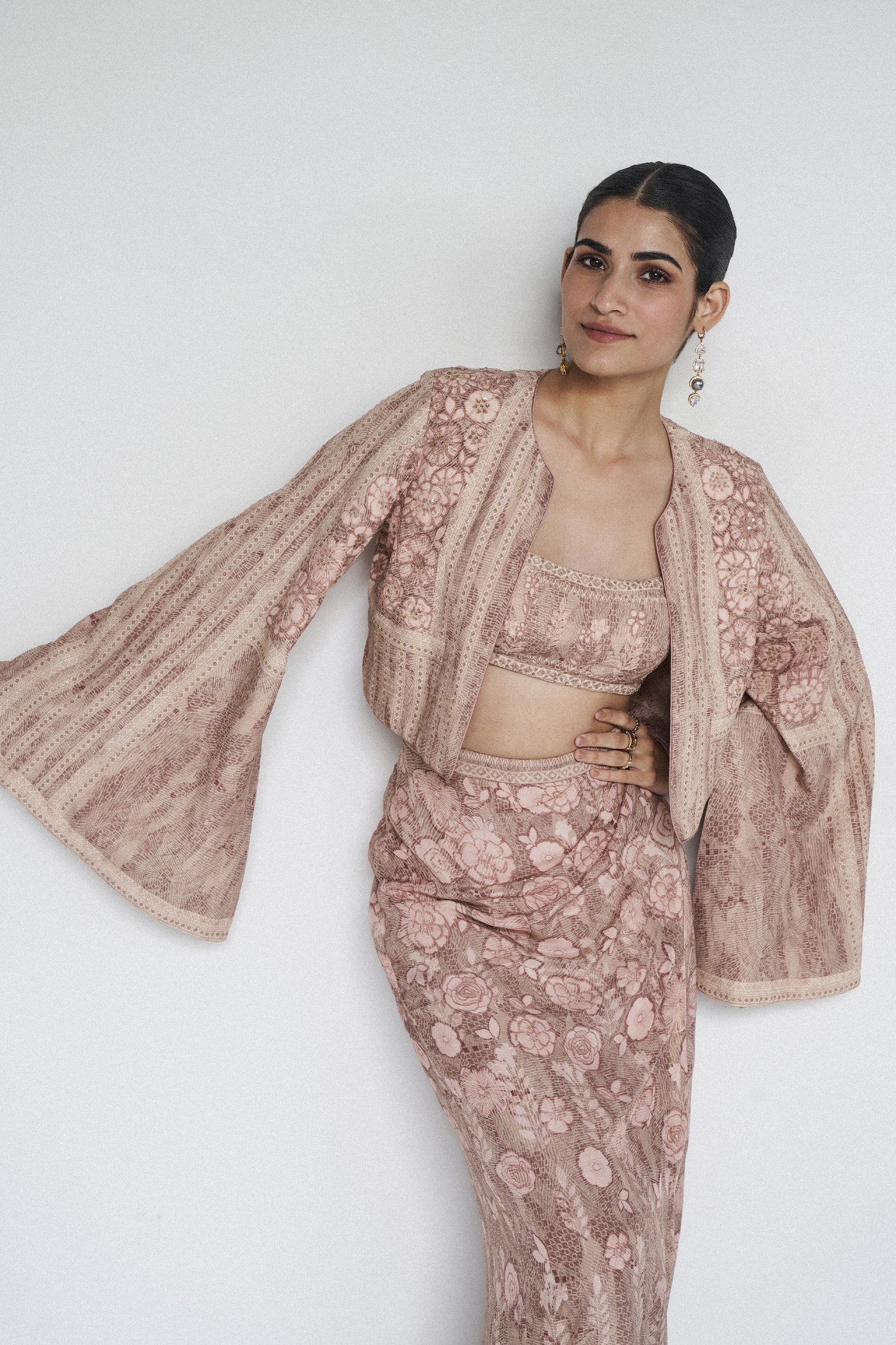 Anita Dongre Azita Skirt Set Hazelnut indian designer wear online shopping melange singapore