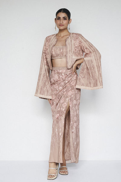 Anita Dongre Azita Skirt Set Hazelnut indian designer wear online shopping melange singapore