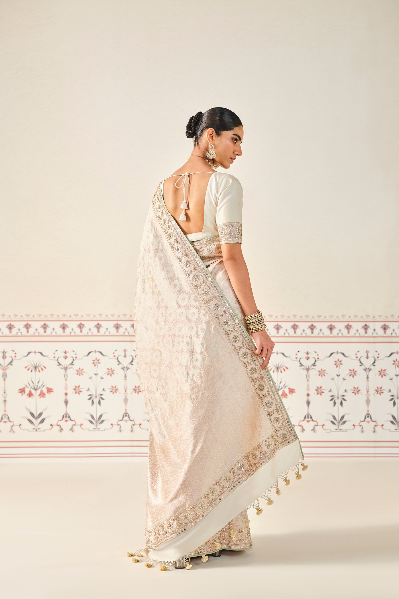 Anita Dongre Azores Handwoven Benarasi Gota Patti Silk Saree indian designer wear online shopping melange singapore
