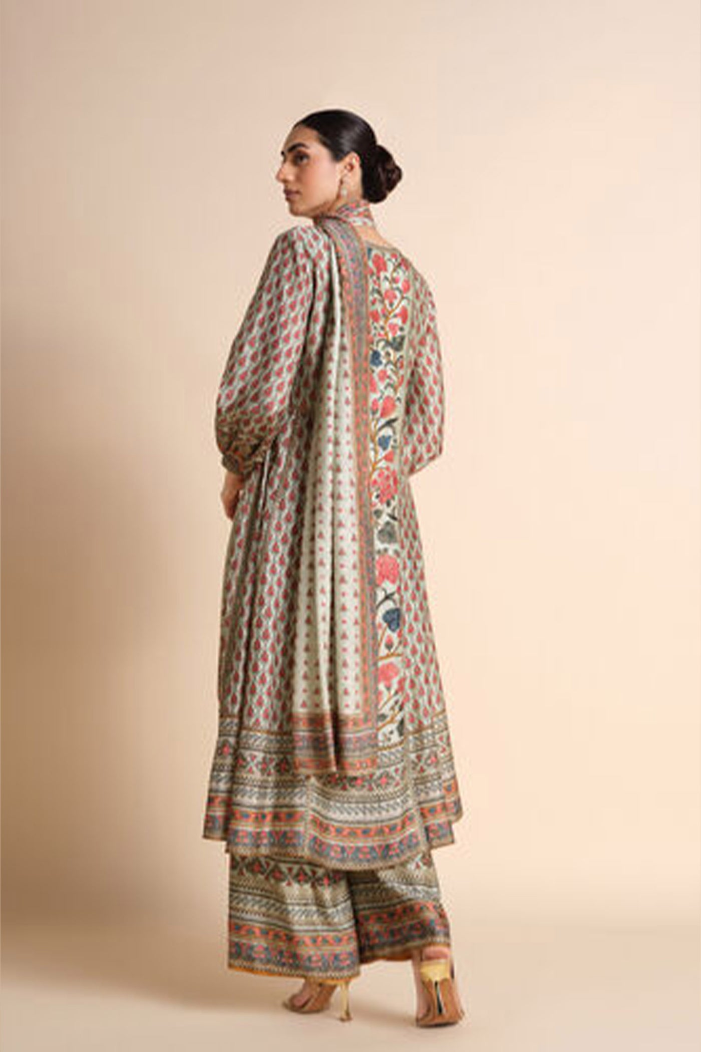 Anita Dongre Azza Silk Kurta Set Sage indian designer wear online shopping melange singapore