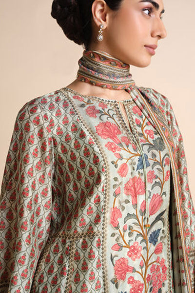 Anita Dongre Azza Silk Kurta Set Sage indian designer wear online shopping melange singapore
