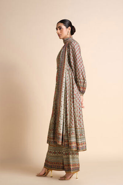 Anita Dongre Azza Silk Kurta Set Sage indian designer wear online shopping melange singapore