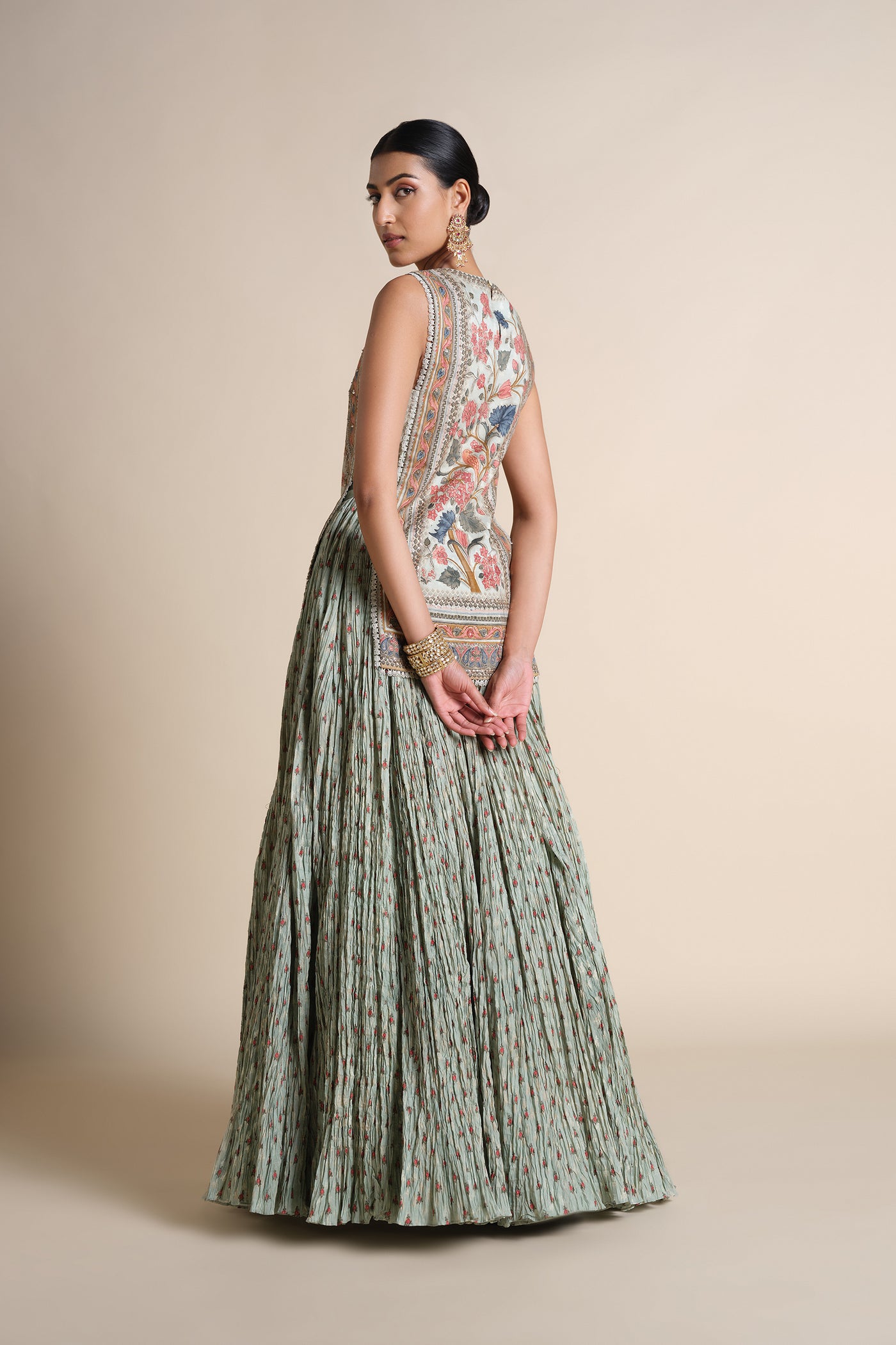 Anita Dongre Azza Skirt Set Sage indian designer wear online shopping melange singapore