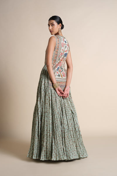 Anita Dongre Azza Skirt Set Sage indian designer wear online shopping melange singapore