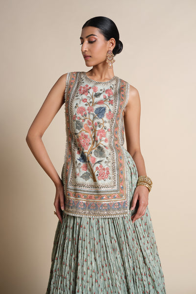 Anita Dongre Azza Skirt Set Sage indian designer wear online shopping melange singapore