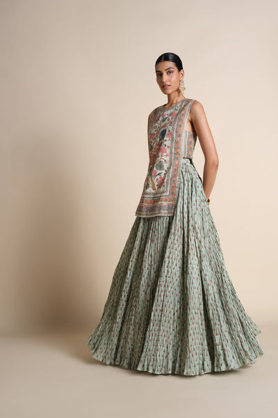 Anita Dongre Azza Skirt Set Sage indian designer wear online shopping melange singapore