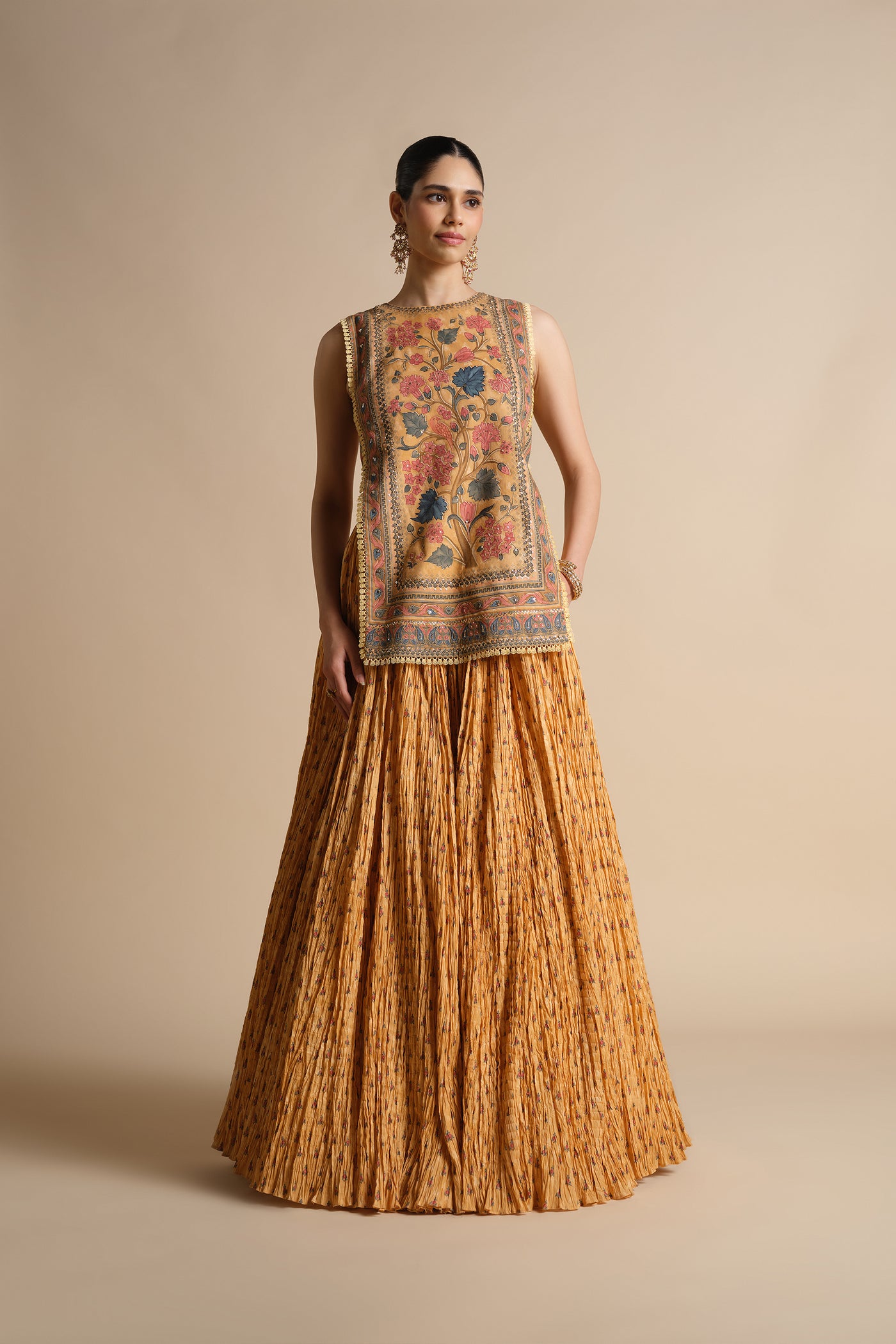 Anita Dongre Azza Skirt Set Yellow indian designer wear online shopping melange singapore