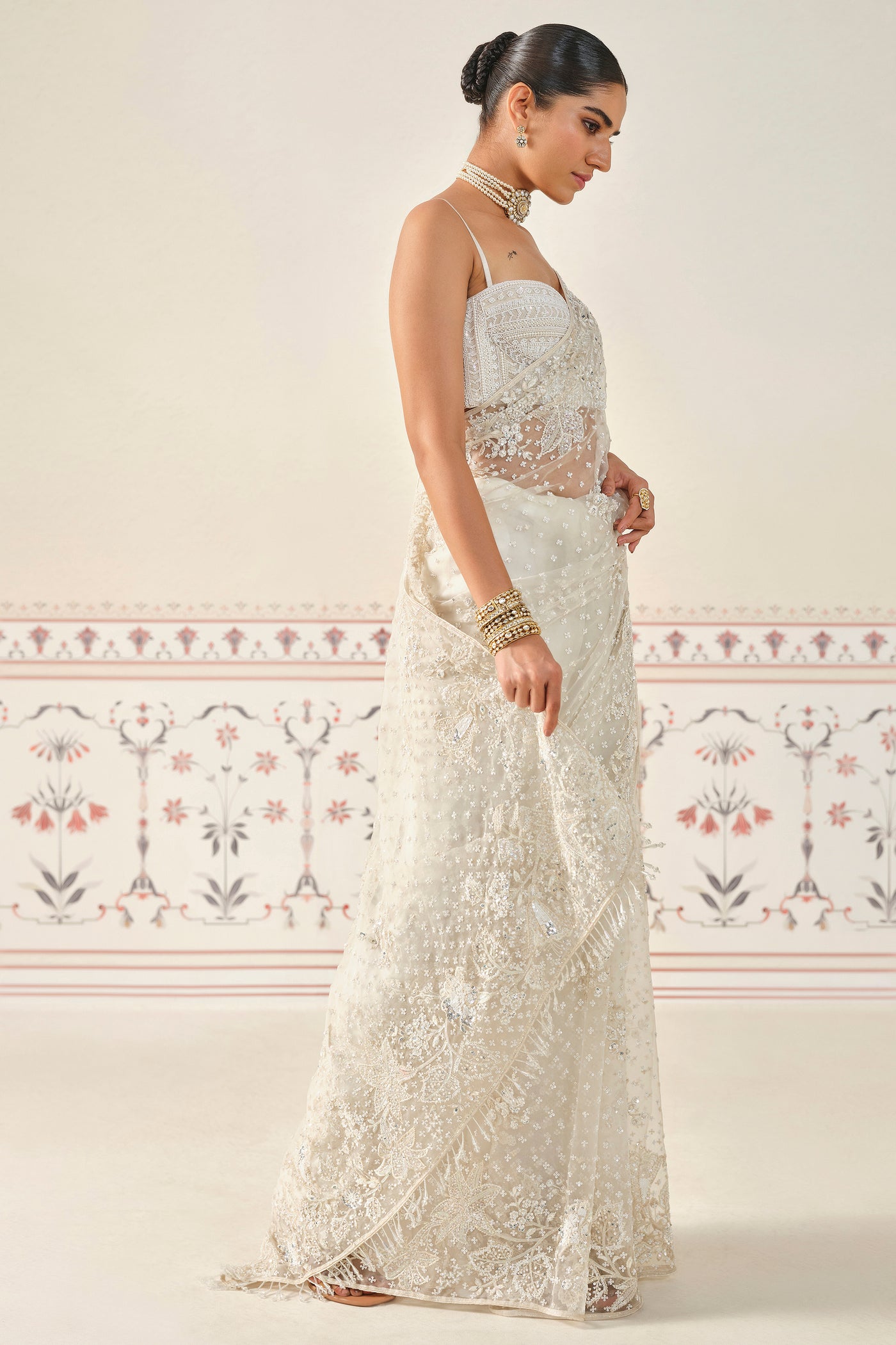 Anita Dongre Bhama Embroidered Saree Set indian designer wear online shopping melange singapore