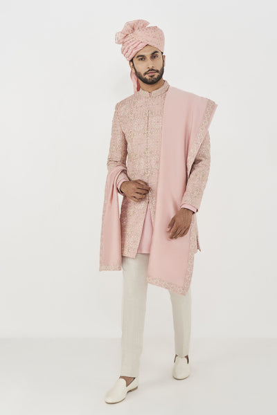 Anita Dongre menswear Bhavin Dupatta Pink indian designer wear online shopping melange singapore