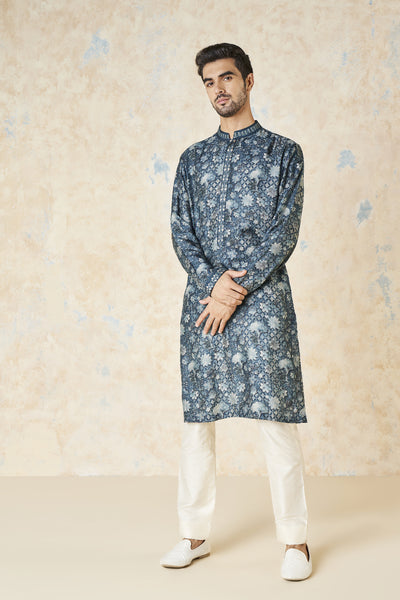 Anita Dongre Bhramar Kurta Blue indian designer wear online shopping melange singapore