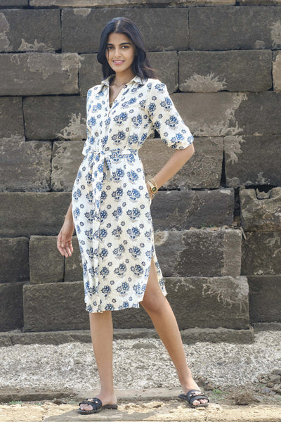 Anita Dongre Bloom Tunic Dress Ecru indian designer wear online shopping melange singapore