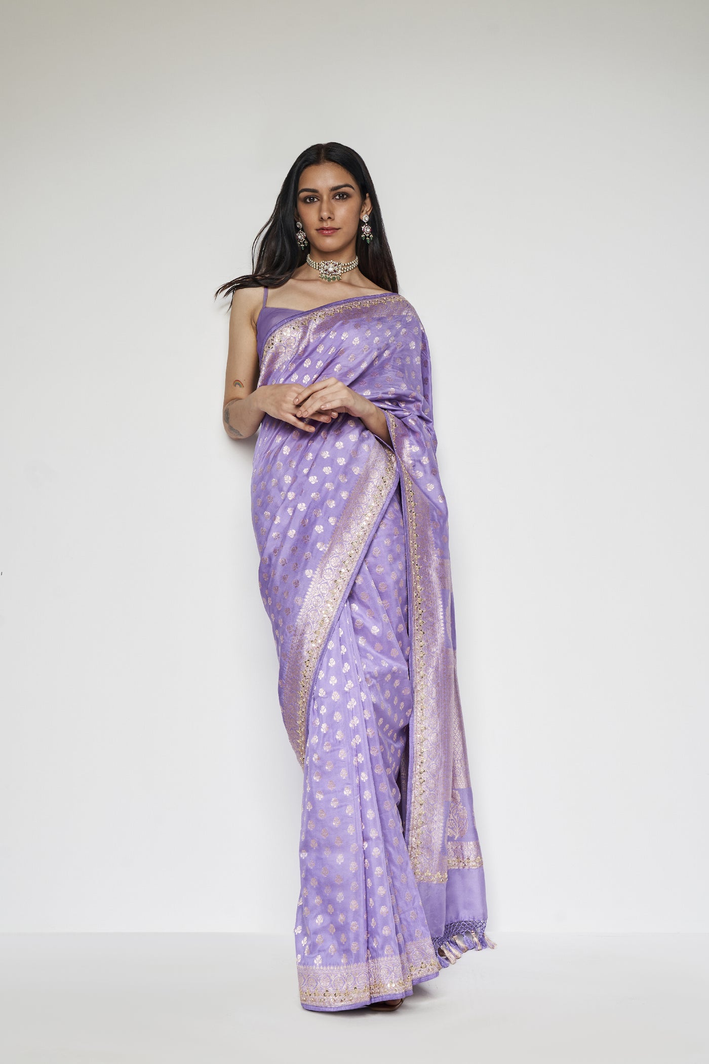 Anita Dongre Briti Benarasi Saree Lilac indian designer wear online shopping melange singapore