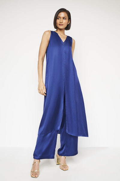 Anita Dongre Caelan Pant Set Blue indian designer wear online shopping melange singapore