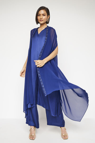 Anita Dongre Caelan Pant Set Blue indian designer wear online shopping melange singapore