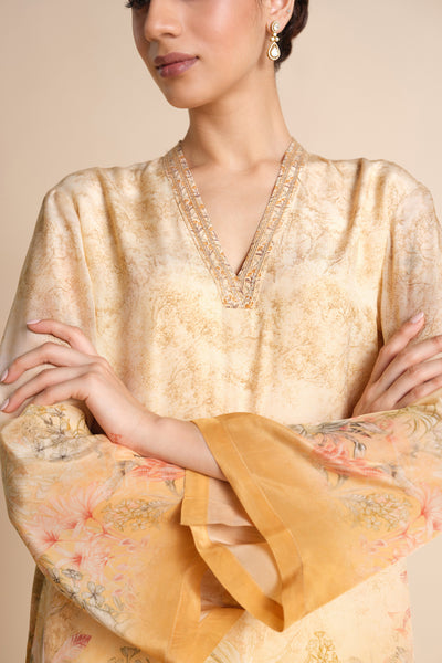 Anita Dongre Calhoun Kurta Set Yellow indian designer wear online shopping melange singapore