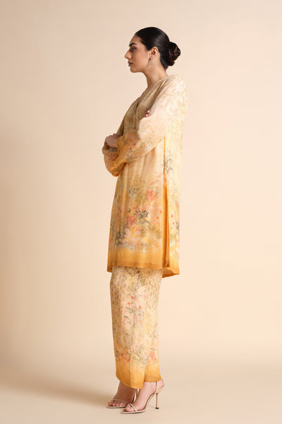 Anita Dongre Calhoun Kurta Set Yellow indian designer wear online shopping melange singapore