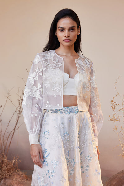 Anita Dongre Celestia Skirt Set Natural indian designer wear online shopping melange singapore