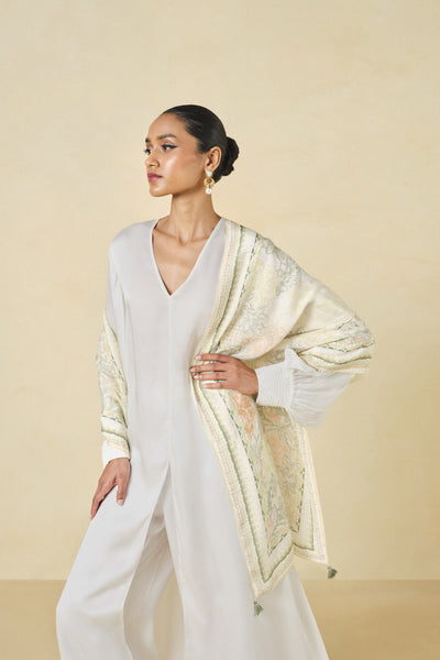 Anita Dongre Cerrado Stole Yellow indian designer wear online shopping melange singapore