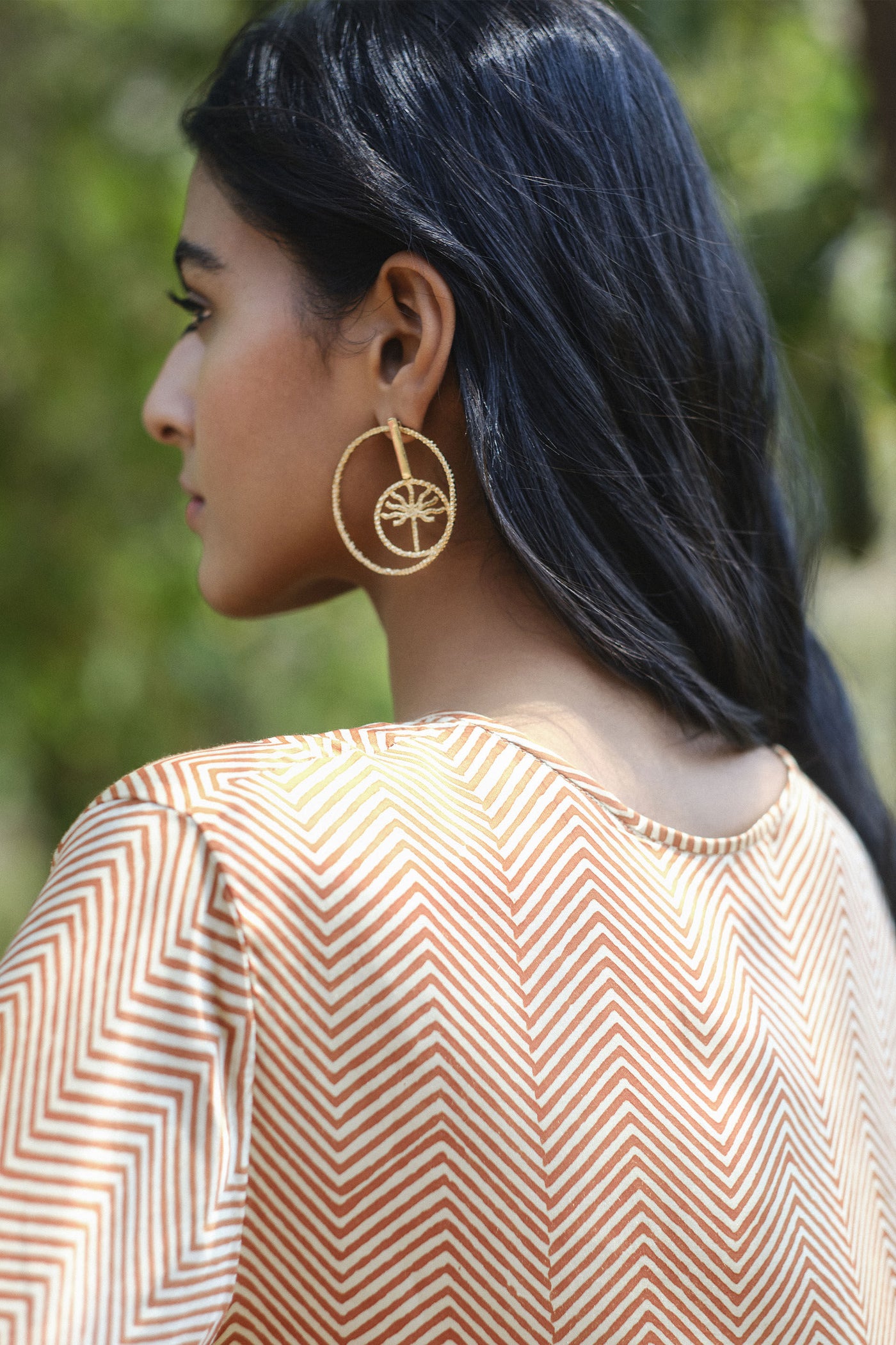 Anita Dongre Chevron Tunic Coord Brick indian designer wear online shopping melange singapore