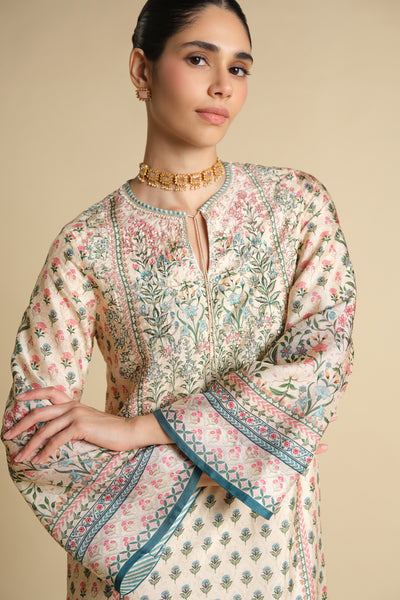 Anita Dongre Corvus Embroidered Silk Kaftan Blush indian designer wear online shopping melange singapore