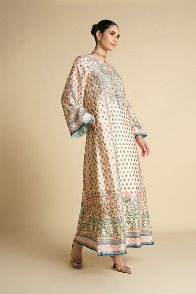 Anita Dongre Corvus Embroidered Silk Kaftan Blush indian designer wear online shopping melange singapore