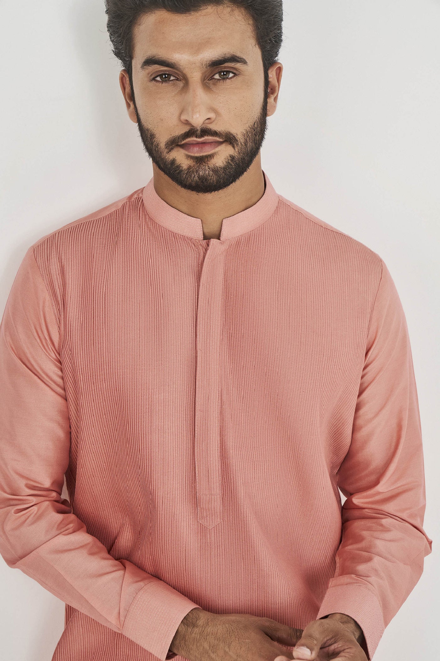 Anita Dongre Menswear Daksh Kurta Pink Indian designer wear online shopping melange singapore