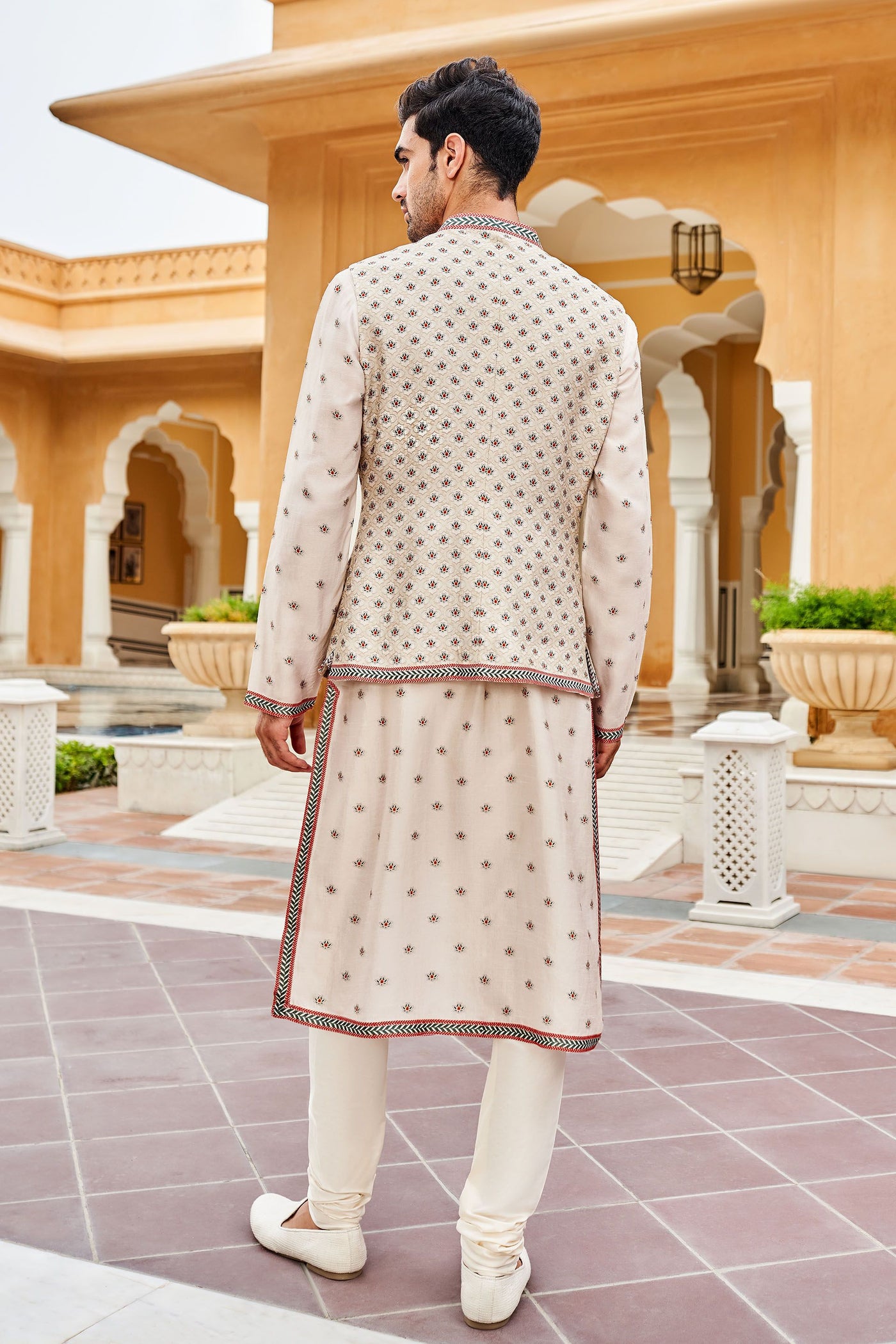 Anita Dongre menswear Darsa Nehru Jacket Ivory indian designer wear online shopping melange singapore